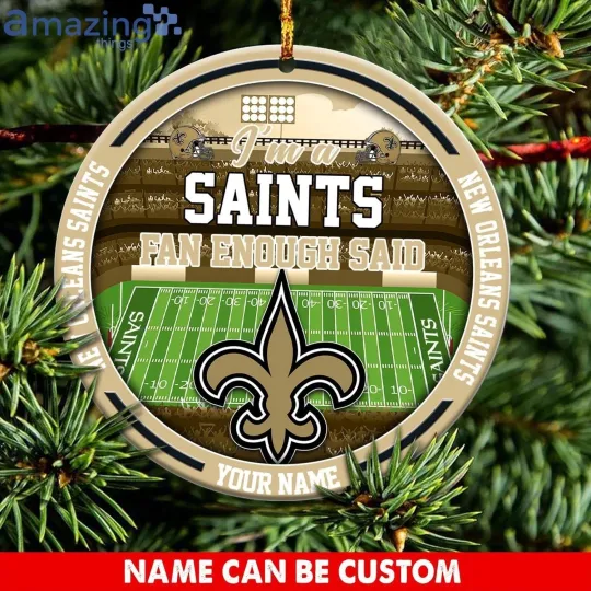 Discover Personalized New Orleans Football Saints Team Christmas Ceramic Ornament Gift