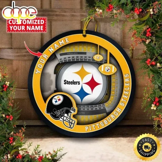 Discover Personalized Pittsburgh Football Steeler Team Christmas Ceramic Ornament Gift