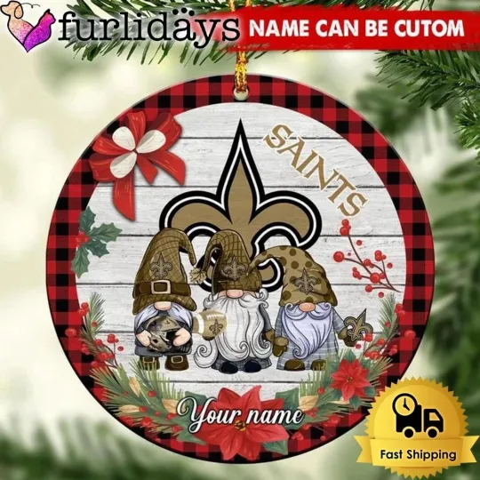 Discover Personalized New Orleans Football Saints Team Christmas Ceramic Ornament Gift