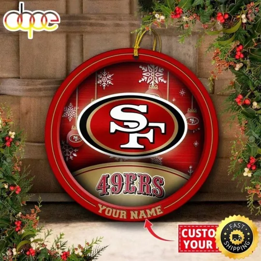 Discover Personalized San Francisco Football 49ers Team Christmas Ceramic Ornament Gift