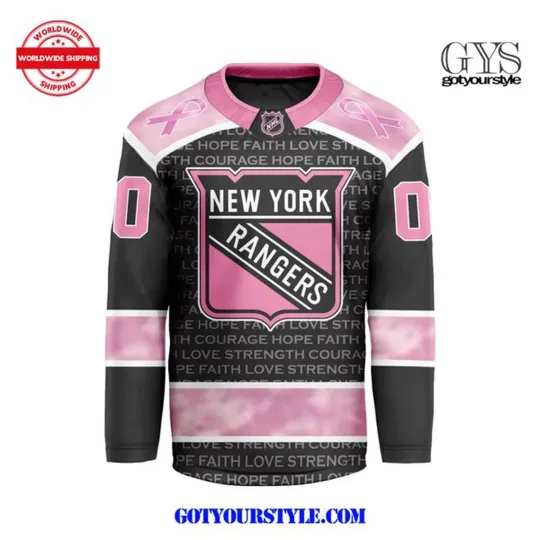 Discover Personalize New York Rangers Special Pink Fight Breast Cancer Hockey Shirt Men's