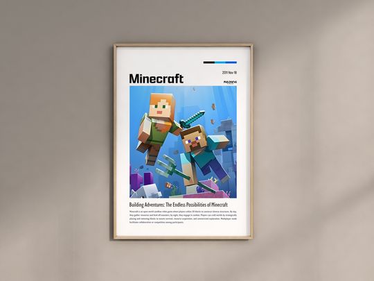 Discover Minecraft Poster, Gaming Room Poster, Game Gift, Video Games Poster