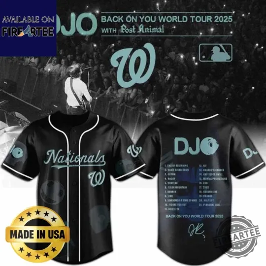 Discover Nationals M.l.b X Djo Back To You World Tour 2025 With Post Animal Baseball Jersey