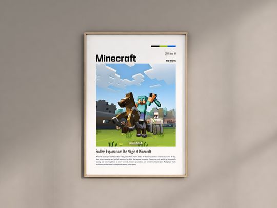 Minecraft Poster, Gaming Room Poster, Game Gift, Video Games Poster