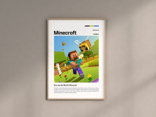 Discover Minecraft Poster, Gaming Room Poster, Game Gift, Video Games Poster