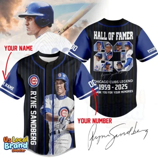 Discover Ryne Sandberg Hall Of Famer Cubs Legend Baseball Jersey