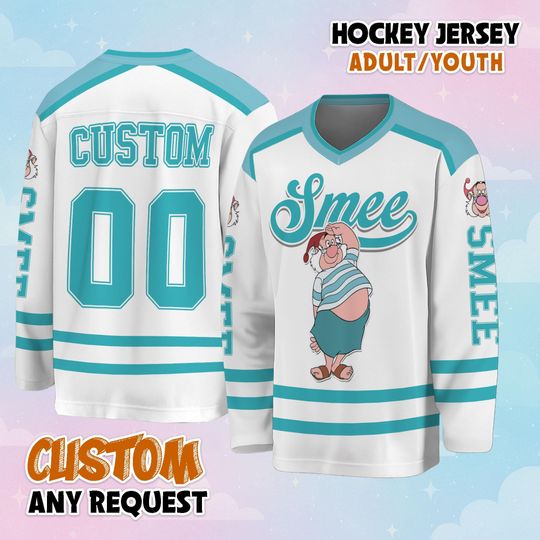 Discover Personalized Smee Hockey Jersey, Custom Peter Pan Shirt, Classic Cartoon Team Outfit, Matching Family Hockey