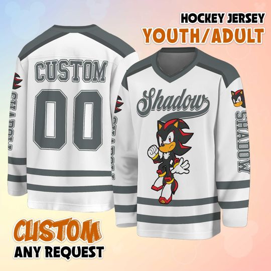 Discover Custom Shadow Hockey Jersey, Sonic the Hedgehog Jersey, Hockey Fan Lover Gift, Hockey Team Outfit