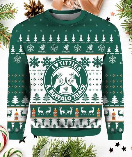 Buffalo Trace Titties Ugly Christmas Sweater