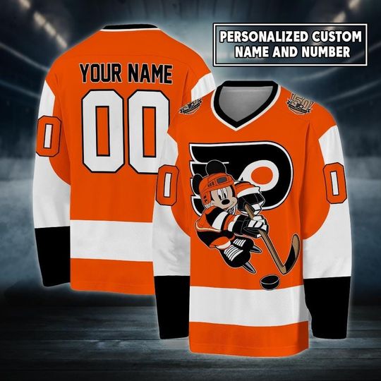 Discover Personalized Philadelphia Ice Hockey Jersey, Mickey Mouse Jersey For Men Women With Your Custom, Carter Hart, Couturier Jersey