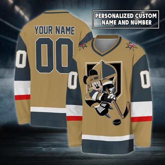 Discover Personalized Vegas Golden Ice Hockey Jersey, Mickey Mouse Jersey For Men Women With Your Custom, Jonathan Marchessault Fan Jersey