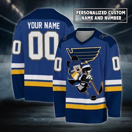 Discover Personalized St. Louis Ice Hockey Jersey, Mickey Mouse Jersey For Men Women With Your Custom, Jordan Binnington, Schenn Fan Jersey