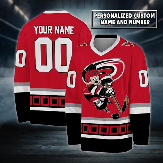 Discover Personalized Carolina Ice Hockey Jersey, Mickey Mouse Jersey For Men Women With Your Custom, DeAngelo, Sebastian Aho Fan Jersey