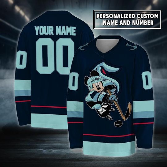 Discover Personalized Seattle Ice Hockey Jersey, Mickey Mouse Jersey For Men Women With Your Custom, Alex Wennberg, Vince Dunn Fan Jersey