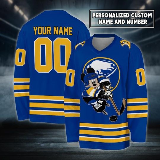 Discover Personalized Buffalo Ice Hockey Jersey, Mickey Mouse Jersey For Men Women With Your Custom, Devon Levi, Tage Thompson Fan Jersey