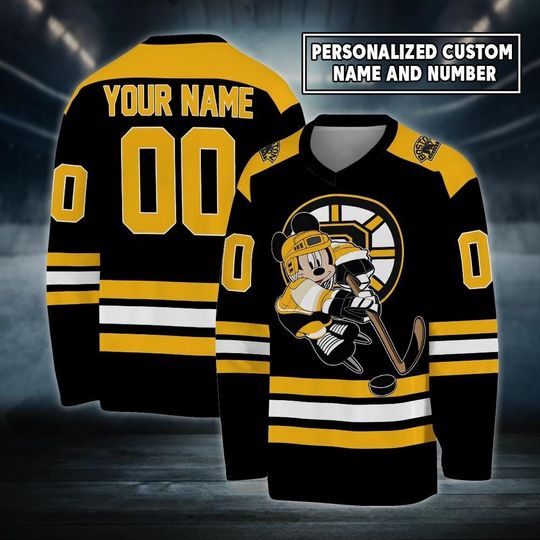 Discover Personalized Boston Ice Hockey Jersey, Mickey Mouse Jersey For Men Women With Your Custom, Brad Marchand, Milan Lucic Fan Jersey