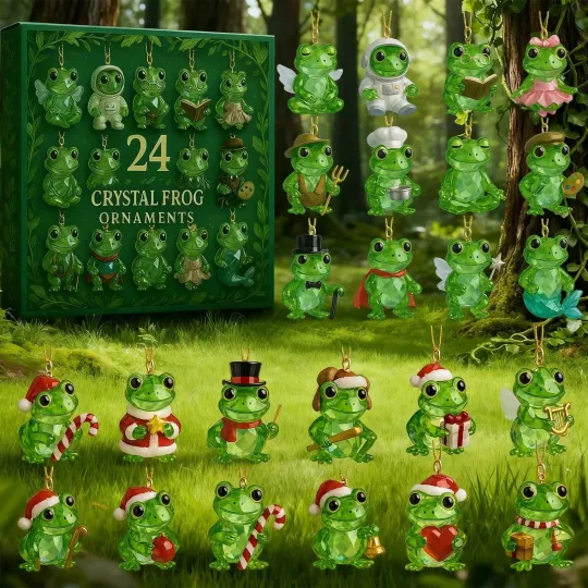 Discover Christmas Countdown Crystal Frog Advent Calendar 24 Days 2D Blind Box Kid Gift