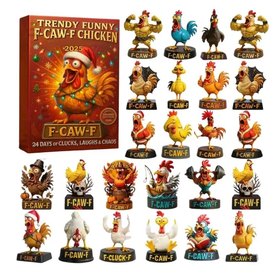 Discover 2025 Christmas F-caw-f Chicken Advent Calendar 24 Days Xmas Countdown Calendar