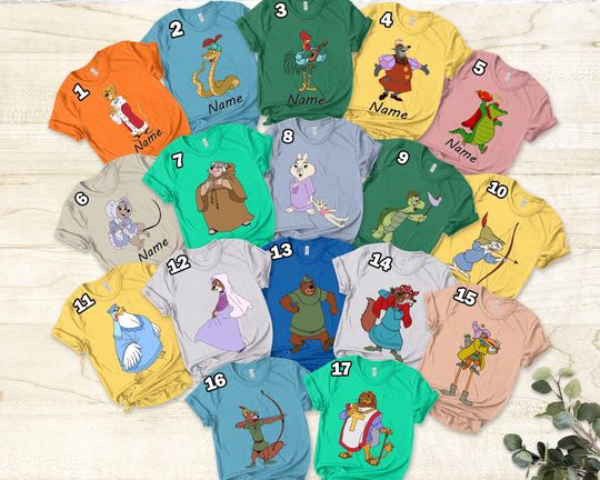 Discover Personalized Robin Hood Group Characters Shirt, Disney Robin Hood Shirt, Animal Kingdom Shirt, Safari Disney Cruise Outfits