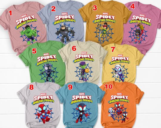 Custom Spidey And His Amazing Friends T-Shirt, Personalized Family Birthday Shirt, Marvel Birthday Shirt Gift, Matching Family Shirt