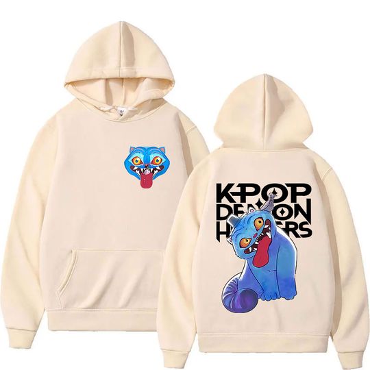 Cartoon K-pop Demon Hunters Graphic Print Hoodies Men Women Clothing Fleece Sweatshirt Fall Winter Long Sleeve Loose Pullover