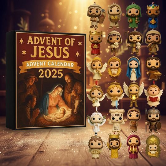 Discover Jesus Advent Calendar 2025, Christian Blind Box Christmas Countdown, 24 Day Nativity Ornaments, Christmas Tree Decor, Faith Gift
