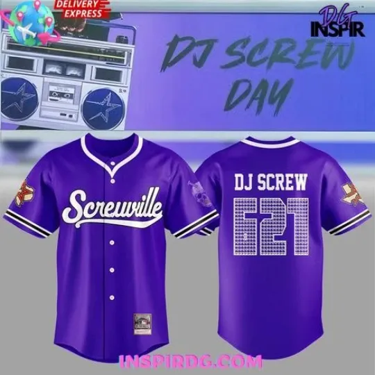 Discover DJ Screw Screwv*ille 621 Purple Baseball Edition Baseball Jersey