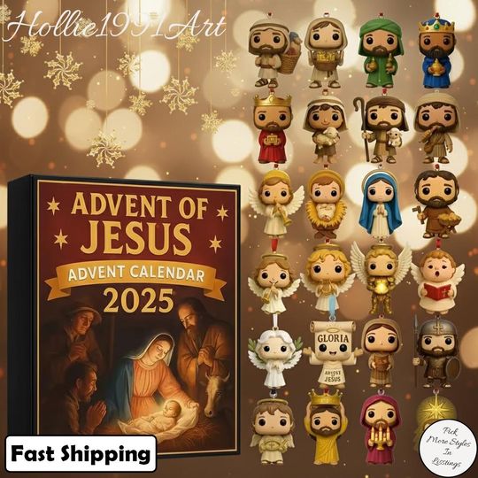Discover Jesus Advent Calendar 2025, Christian Blind Box Christmas Countdown, 24 Day Nativity Ornaments, Christmas Tree Decor, Faith Gift