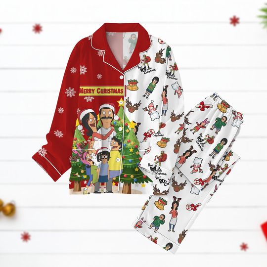 Discover Christmas Bob's Burgers Pajamas Set, Funny Family Cartoon Holiday Pjs, Movie Bob's Burgers Xmas Sleepwear Gift, TV Show Pajamas Gift