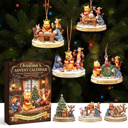 Discover Winnie the Pooh Christmas Advent Calendar, 24 Days of Cute Surprises, Gift for Kids and Disney Fans, Disney Winnie The Pooh & Friends