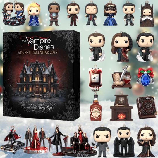 Discover Supernatural TV Show Advent Calendar 2025, Vampire Miniature Ornaments Set, Mystic Falls Christmas Gift, TV Series Fan Gift