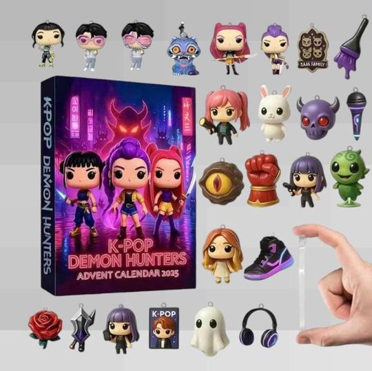 Discover Kpop Demon Hunters Advent Calendar, Huntrix Saja Boys Derpy Rumi Mira Zoey Jinu Baby Saja 24 Funny Holiday Decor Ornament,Kpop Surprise Gift
