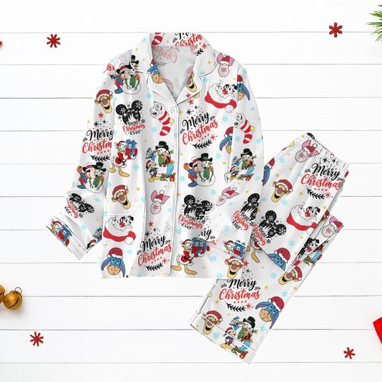 Discover Disney Character Christmas Pajamas, Mickey Donald Goofy Holiday PJs, Cute Disney Cartoon Pajama Set Gift For Family, Holiday Pjs Gift