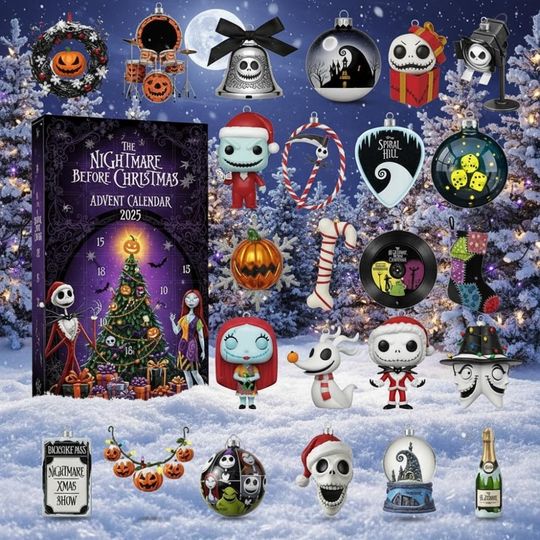 Discover Nightmare Before Christmas Advent Calendar 2025, Tim Burton Movie Countdown Box, Spooky Festive Collectible Gift Set