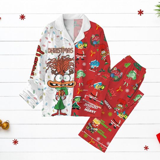 Discover Inside Out Christmas Pajamas, Funny Cartoon Emotion PJs, Disney Pixar Holiday Pajama Set Gift, Disney Inside Out Xmas Pjs, Christmas Gi