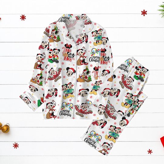 Discover Christmas Mickey Pajamas Set, Cute Disney Minnie Holiday PJs, Disney Cartoon Pajama Set Gift, Christmas Holiday Pjs Set, Xmas Gift