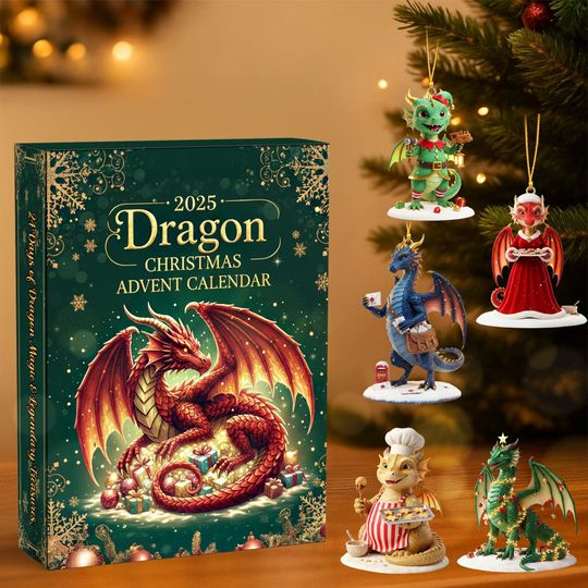Discover Dragon Advent Calendar 2025, 24 Days of Fantasy Surprises, Collectible Figures & Magical Christmas Gifts for Kids, Gifts For Dragon Lovers