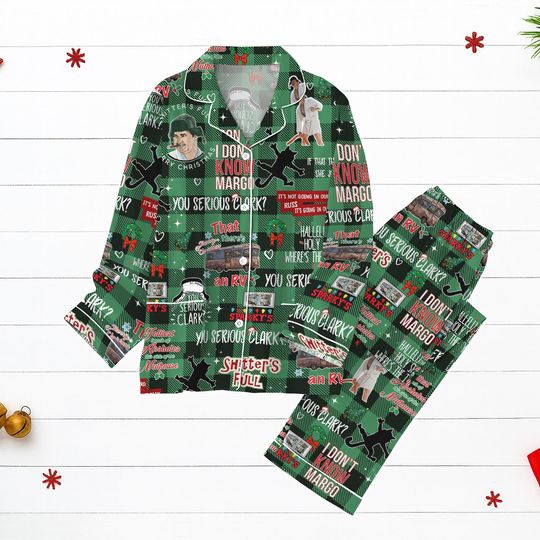 Clark Griswold Christmas Pajamas Set, Griswold's Tree Farm A Christmas Tradition Pajamas, National Lampoon's Christmas Pajamas