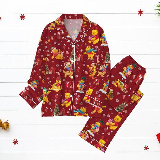 Discover Winnie The Pooh Christmas Pajamas, Cute Disney Holiday PJs, Tigger Piglet Matching Pajama Set For Family Gift, Disney Xmas kid Pjs Gift