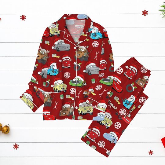 Discover Christmas Lightning Cars Pajamas Set, Lightning McQueen Holiday PJs, Cute Disney Pixar Pajama Set Gift, Holiday Xmas Pjs Gift