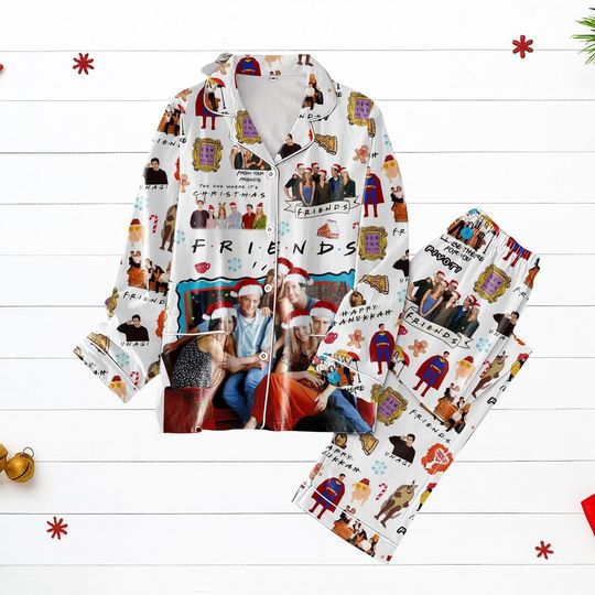 Discover Friends Christmas Pajamas, Funny Sitcom Holiday Sleepwear Set, Friends Movie PJs For Women, Cozy Xmas Gift For Fans, Gift For Her