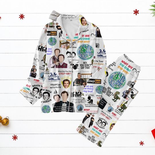 Discover Step Brothers Christmas Pajamas, Funny Movie Holiday Sleepwear Set, Will Ferrell PJs For Fans, Cozy Xmas Gift Idea, Christmas Party Gif