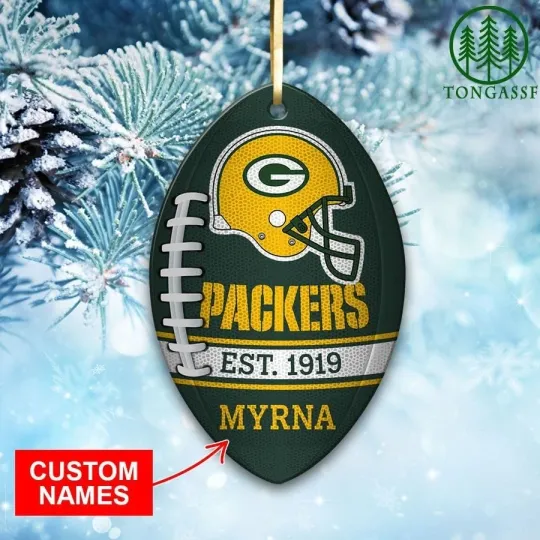Discover Personalized Green Bay Football Team Packers Christmas Ornament Gift Decor