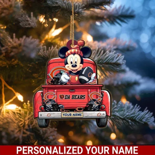 Discover Personalized Chicago Football Team Bears Christmas Ornament Gift Decor