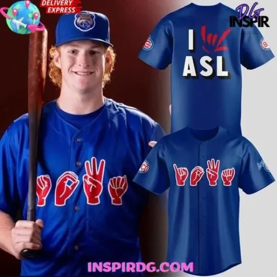 Discover I Love ASL American Sign Language Special Baseball Jersey
