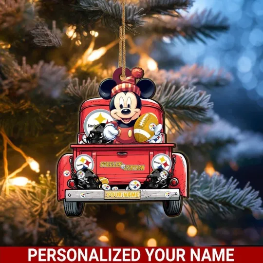 Discover Personalized Pittsburgh Football Team Steeler Christmas Ornament Gift Decor