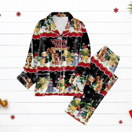 Discover Winnie The Pooh Christmas Pajamas, Disney Cartoon Holiday Sleepwear Set, Cute Disney PJs For Women, Xmas Gift, Xmas Kid Pjs Gift