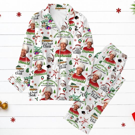 Discover Griswold Christmas Pajamas, White Funny Movie Sleepwear Set, Holiday Vacation PJs, Cozy Xmas Gift For Fans, Movie Christmas Pjs Gift