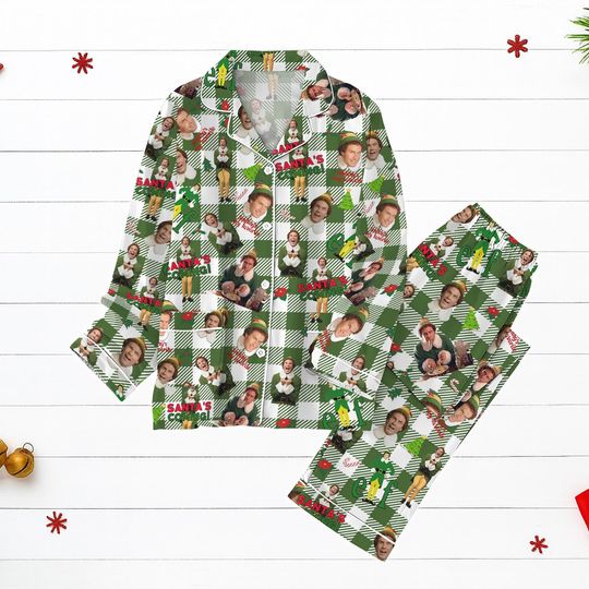 Discover Elf Movie Christmas Pajamas, Funny Green Plaid Holiday Sleepwear Set, Funny Buddy The Elf PJs, Cute Xmas Gift Idea, Xmas Kid Pjs Gift