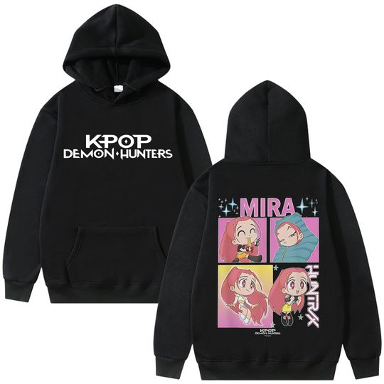 Discover Movie Kpop Demon Hunters Rumi Mira Zoey Hoodie Men Women Cartoon Fleece Cotton Sweatshirt Unisex Oversized Streetwear Fans Gift